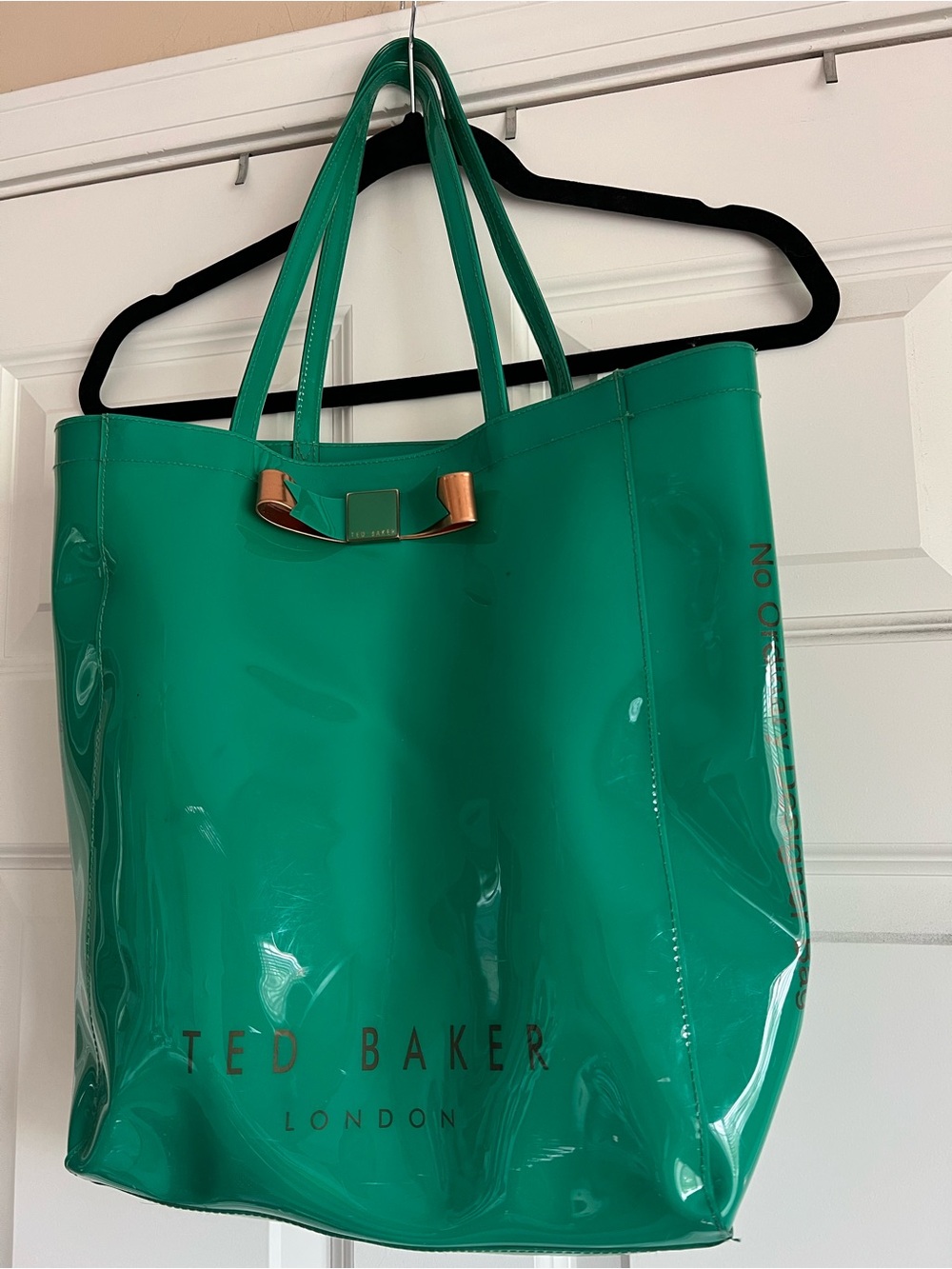 Ted Baker Emerald Patent Tote with Metallic Bow